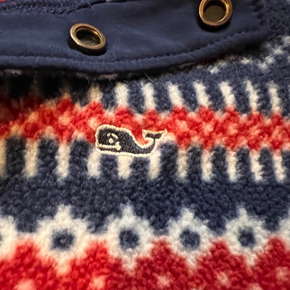 Vineyard Vines Boys Fair Isle Snap Button Fleece Pullover Sweater Whale M 12-14 - Picture 6 of 15